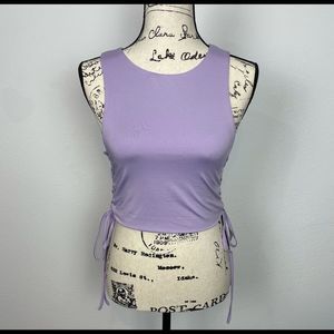 Fashion Nova Ruched Side Drawstring Tank Top M Sleeveless Cropped Shirt